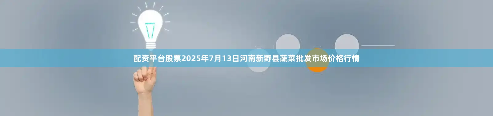 配资平台股票2025年7月13日河南新野县蔬菜批发市场价格行情